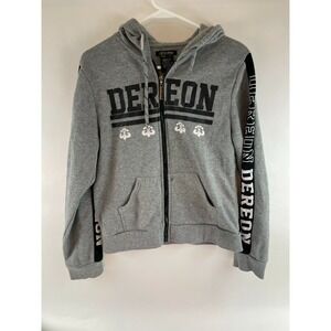 Dereon Hooded Jacket Girls Size XL Gray Full Zip Pocket Drawstring Long Sleeve